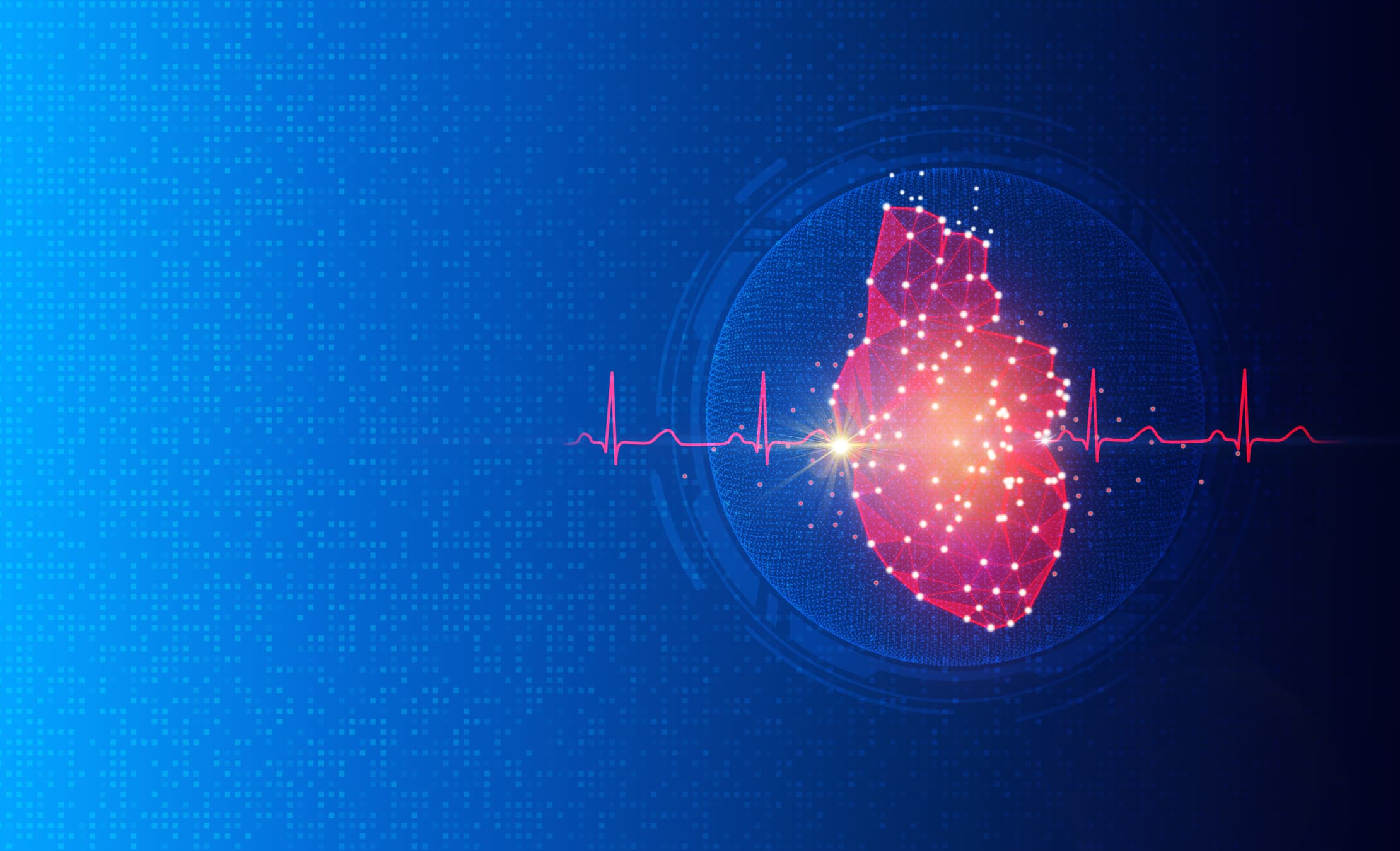 Stylised image of a heart as a computer network